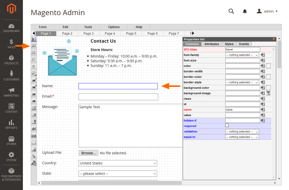 screenshot of Magento 2 Form Builder